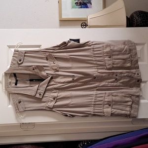 Max Jeans Khaki Safari Style Vest Sz 1X